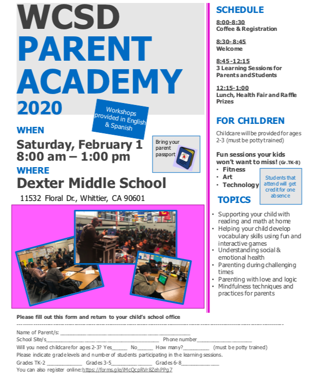 parent academy flyer